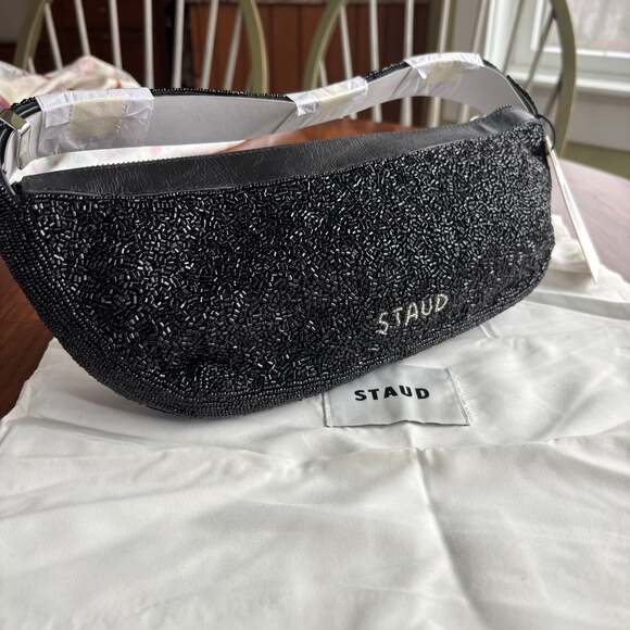 STAUD - Black Demy Convertible Beaded Shoulder Bag - NWT - Retail $375 - Picture 4 of 14